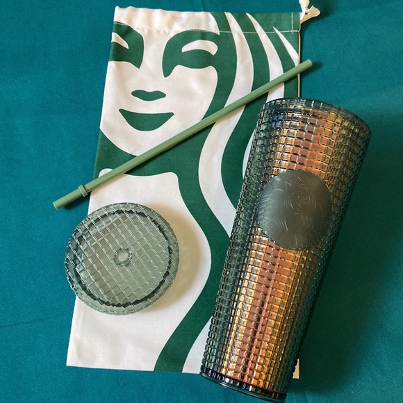 Starbuck Iridescent Green Venti Grid Tumbler - Picture 2 of 2